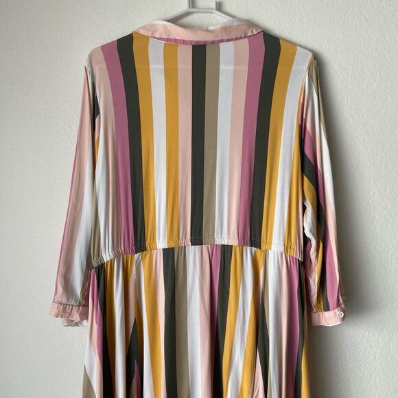 Torrid sz 2 stripped button down knee length dress‎ - Picture 5 of 8